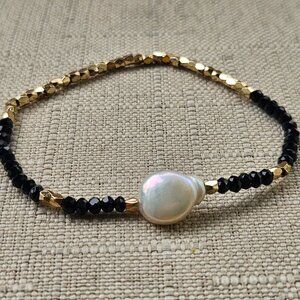 Women Bracelet Black/Gold Tone Fashion Wrist Band Fancy Jewelry New Unbranded